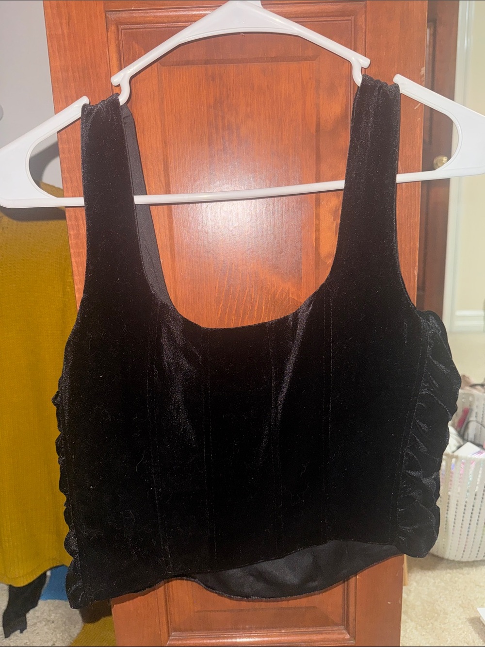 House of Harlow 1960 Black Velvet Cropped Tank